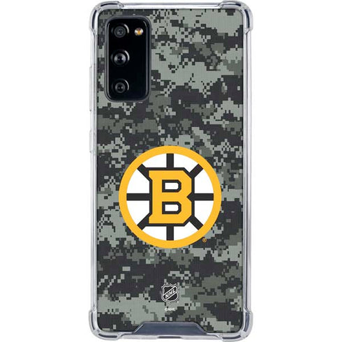 NHL Boston Bruins Camo Galaxy S20 FE Clear Case