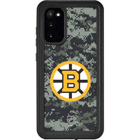 NHL Boston Bruins Camo Galaxy S20 Waterproof Case