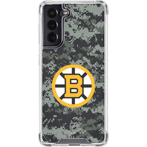 NHL Boston Bruins Camo Galaxy S21 5G Clear Case