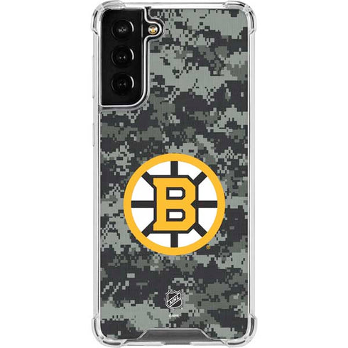 NHL Boston Bruins Camo Galaxy S21 FE Clear Case