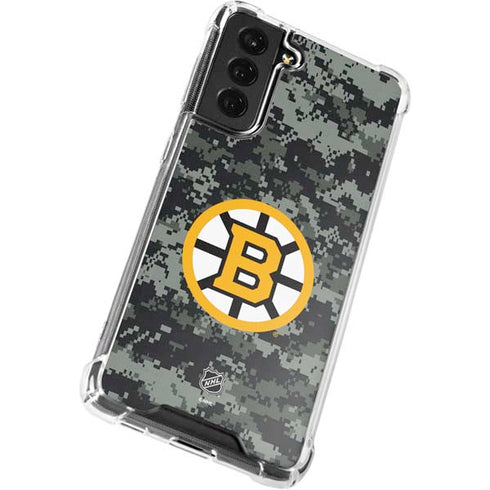 NHL Boston Bruins Camo Galaxy S21 FE Clear Case