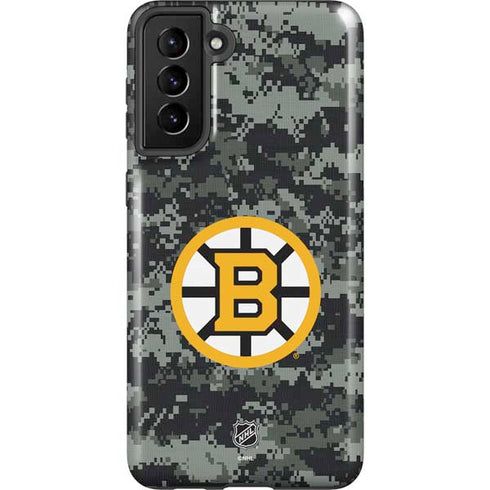 NHL Boston Bruins Camo Galaxy S21 FE Pro Case