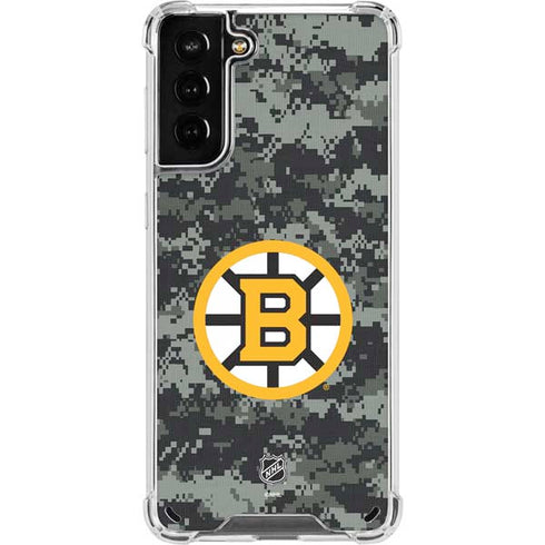 NHL Boston Bruins Camo Galaxy S21 Plus 5G Clear Case