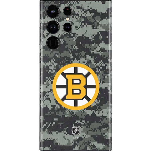 NHL Boston Bruins Camo Galaxy S22 Ultra Skin