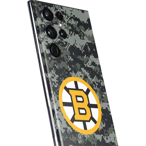 NHL Boston Bruins Camo Galaxy S22 Ultra Skin