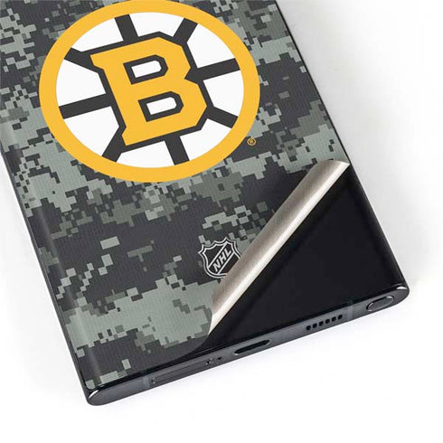 NHL Boston Bruins Camo Galaxy S22 Ultra Skin
