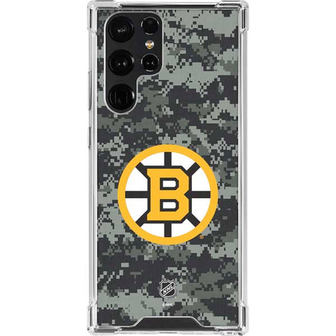 NHL Boston Bruins Camo Galaxy S23 Ultra Clear Case