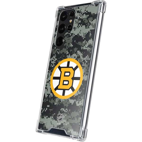 NHL Boston Bruins Camo Galaxy S23 Ultra Clear Case