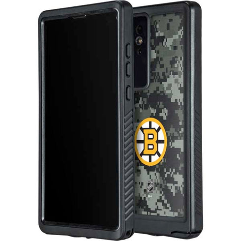 NHL Boston Bruins Camo Galaxy S24 Ultra Waterproof Case