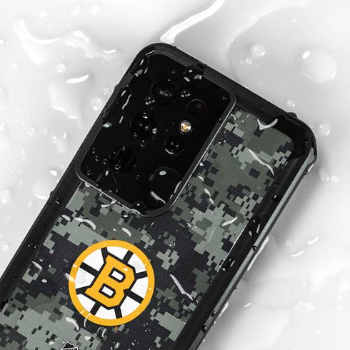 NHL Boston Bruins Camo Galaxy S24 Ultra Waterproof Case