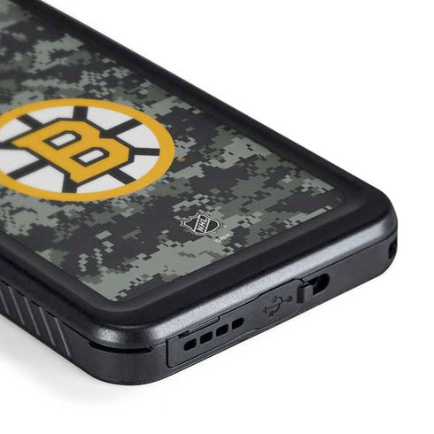 NHL Boston Bruins Camo Galaxy S24 Waterproof Case