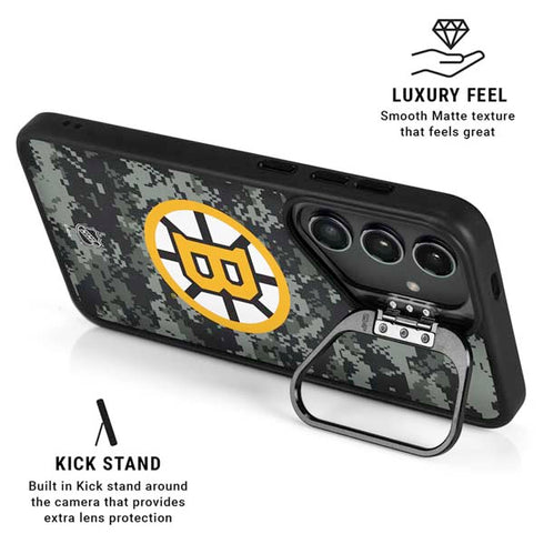 NHL Boston Bruins Camo Galaxy S25 Plus Kickstand Case