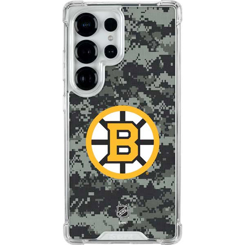 NHL Boston Bruins Camo Galaxy S25 Ultra Clear Case