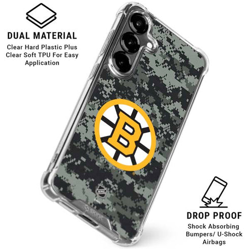 NHL Boston Bruins Camo Galaxy S26 Clear Case