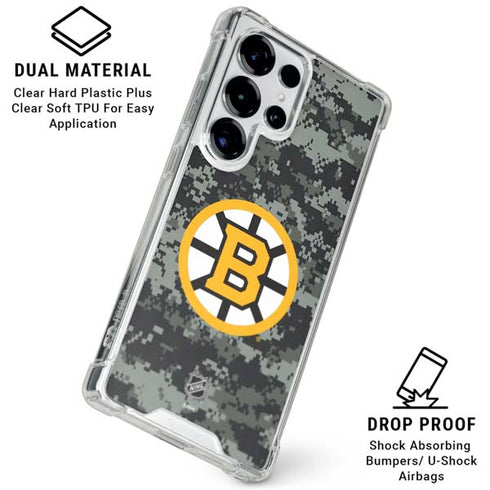 NHL Boston Bruins Camo Galaxy S26 Ultra Clear Case