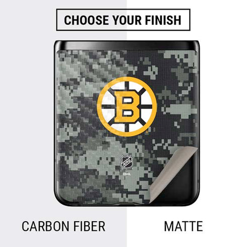NHL Boston Bruins Camo Galaxy Z Flip Skin