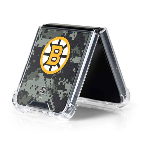 NHL Boston Bruins Camo Galaxy Z Flip5 5G Clear Case