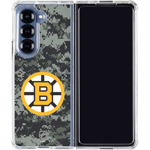 NHL Boston Bruins Camo Galaxy Z Fold7 Clear Case