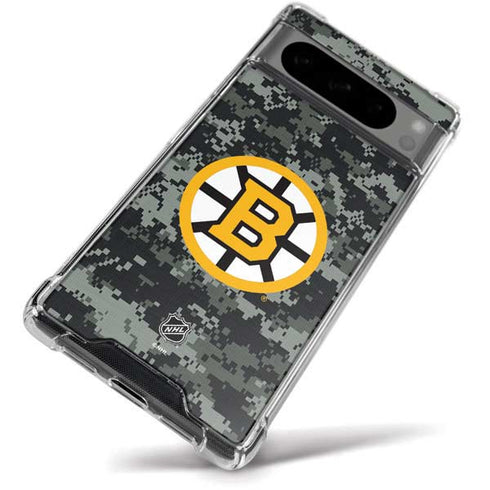 NHL Boston Bruins Camo Google Pixel 8 Pro Clear Case