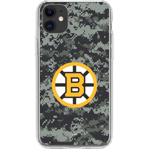 NHL Boston Bruins Camo iPhone 11 Clear Case