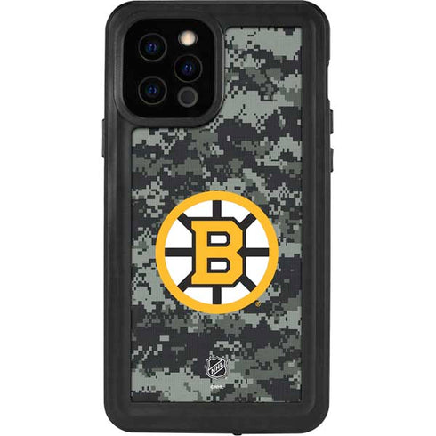 NHL Boston Bruins Camo iPhone 12 Pro Waterproof Case