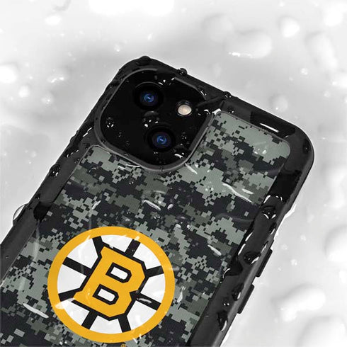 NHL Boston Bruins Camo iPhone 13 Mini Waterproof Case
