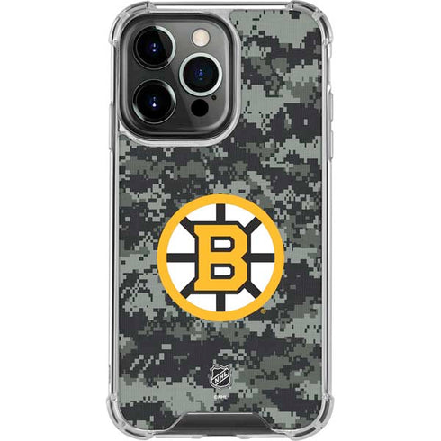 NHL Boston Bruins Camo iPhone 13 Pro Clear Case