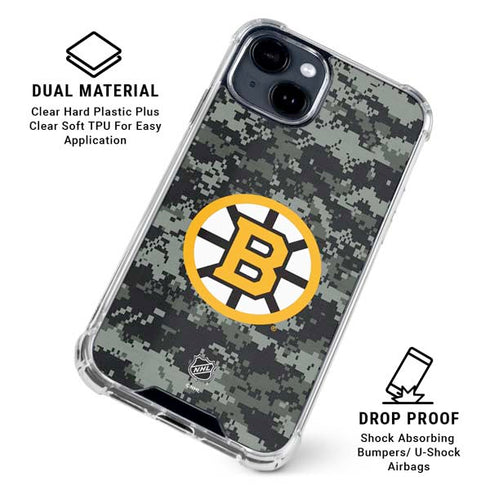 NHL Boston Bruins Camo iPhone 14 Clear Case