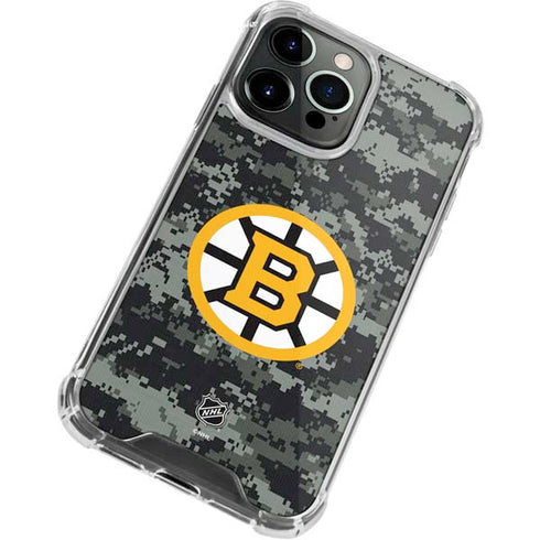 NHL Boston Bruins Camo iPhone 14 Pro Max Clear Case