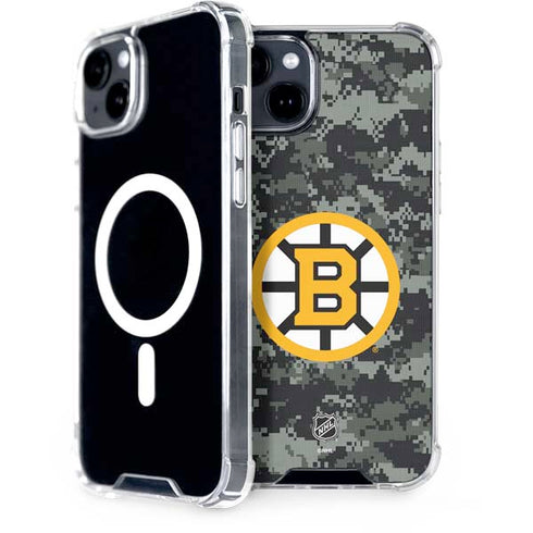 NHL Boston Bruins Camo iPhone 15 Plus MagSafe Case