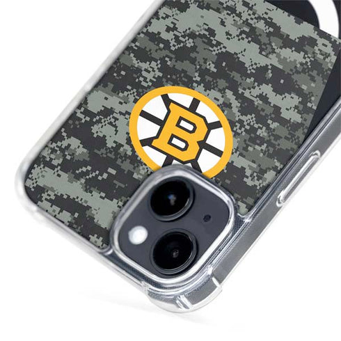 NHL Boston Bruins Camo iPhone 15 Plus MagSafe Case