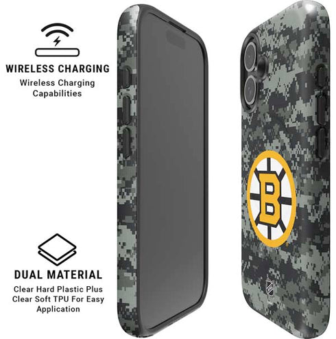NHL Boston Bruins Camo iPhone 16 Plus Magsafe Impact Case