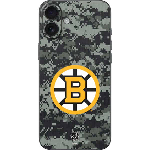 NHL Boston Bruins Camo iPhone 16 Plus Skin