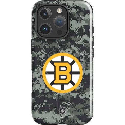 NHL Boston Bruins Camo iPhone 16 Pro Magsafe Impact Case