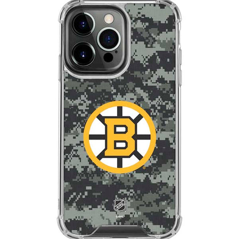 NHL Boston Bruins Camo iPhone 16 Pro Max Clear Case