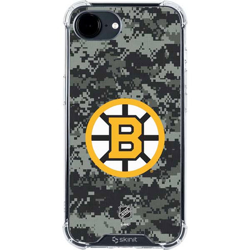 NHL Boston Bruins Camo iPhone 16e Clear Case