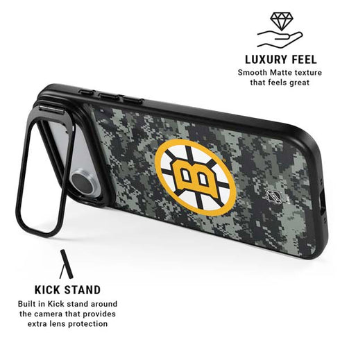 NHL Boston Bruins Camo iPhone 17 Air Kickstand Case