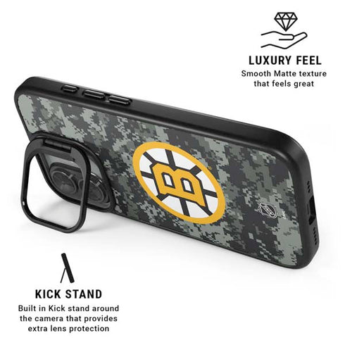NHL Boston Bruins Camo iPhone 17 Kickstand Case