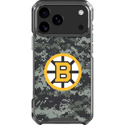 NHL Boston Bruins Camo iPhone 17 Pro Max Clear Case