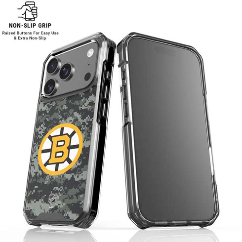 NHL Boston Bruins Camo iPhone 17 Pro Max Clear Case