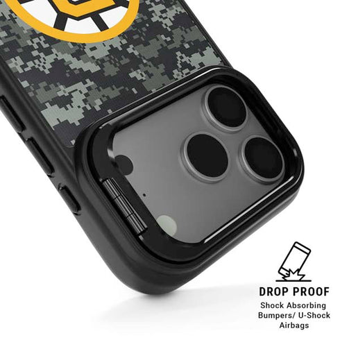 NHL Boston Bruins Camo iPhone 17 Pro Max Kickstand Case