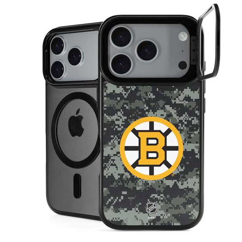 NHL Boston Bruins Camo iPhone 18 Pro Kickstand Case
