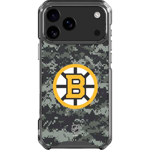 NHL Boston Bruins Camo iPhone 18 Pro Max Clear Case