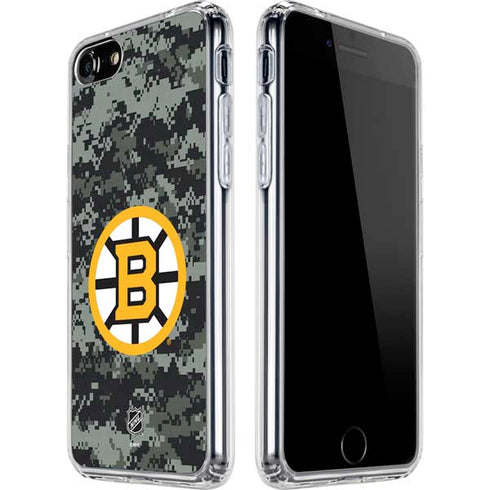 NHL Boston Bruins Camo iPhone SE (2nd & 3rd Gen) Clear Case