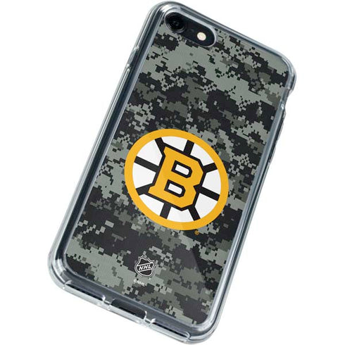NHL Boston Bruins Camo iPhone SE (2nd & 3rd Gen) Clear Case