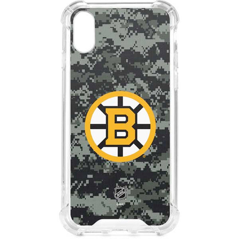 NHL Boston Bruins Camo iPhone XS Clear Case