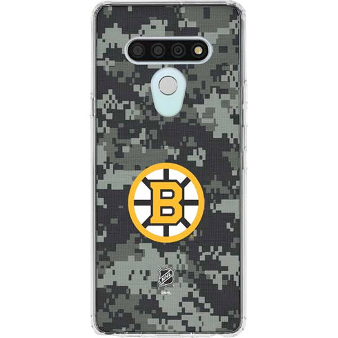 NHL Boston Bruins Camo LG Stylo 6 Clear Case