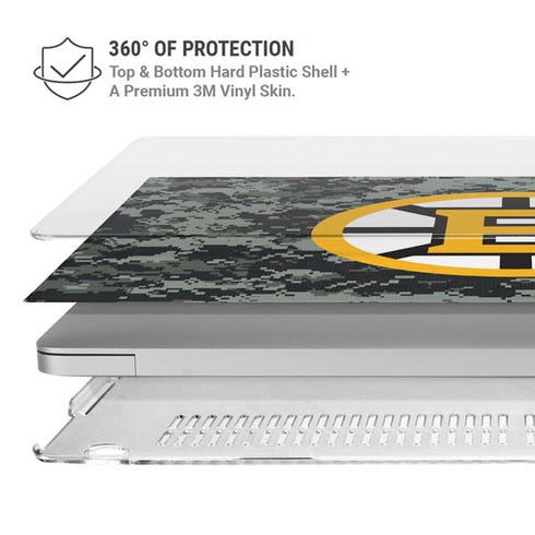 NHL Boston Bruins Camo MacBook Pro 14in (2021-24) Case plus Skin