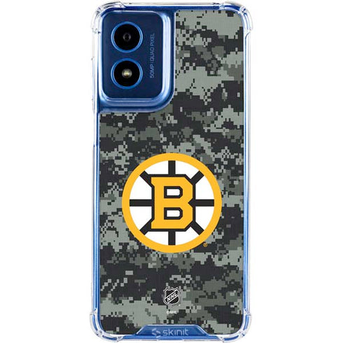 NHL Boston Bruins Camo Moto G 5G (2024) Clear Case