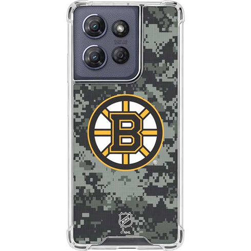 NHL Boston Bruins Camo Moto G 5G (2025) Clear Case